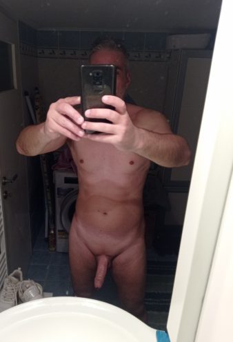 Fit middle aged man with big dick