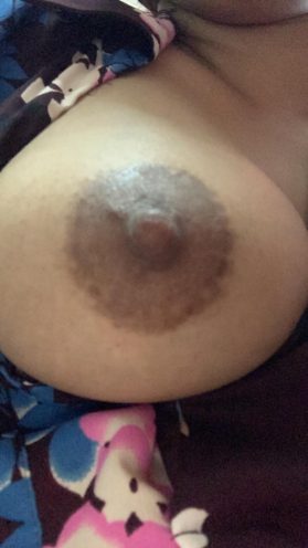 Close up of woman's brown nipple